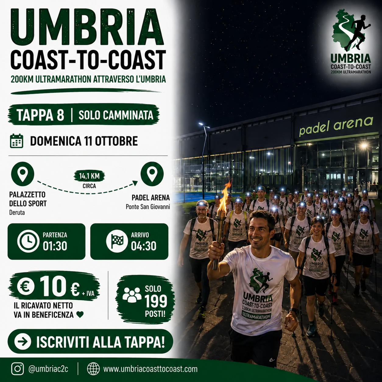 Grafica della Tappa 8 — Camminata notturna