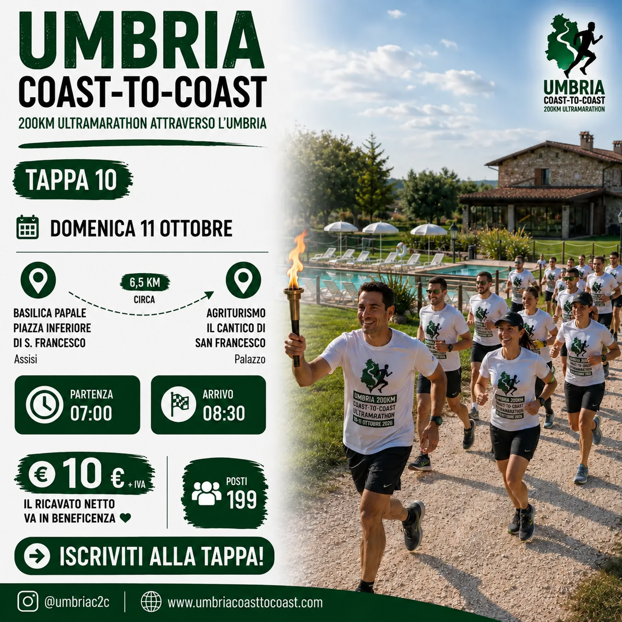 Grafica della Tappa 10 — Da Assisi a Palazzo