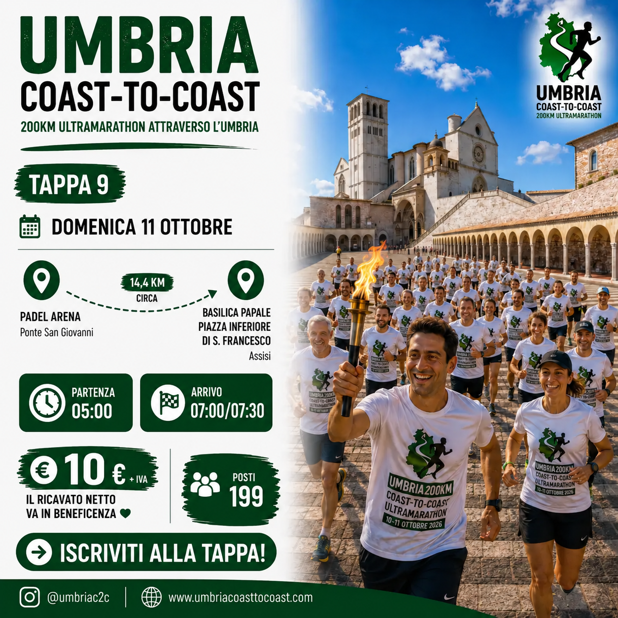 Grafica della Tappa 9 — Arrivo ad Assisi